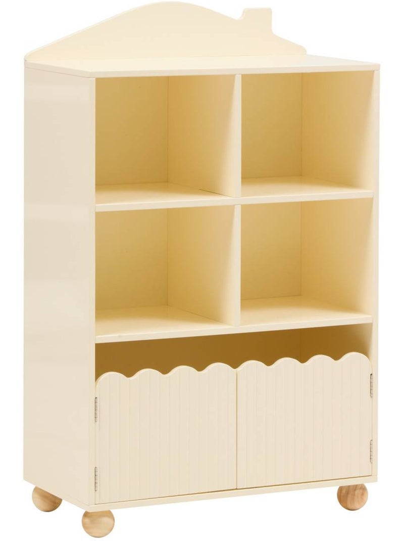 Libreria per bambini bouli 2 ante 4 contenitori beige 60x30x94,5 cm Beige - Kiabi