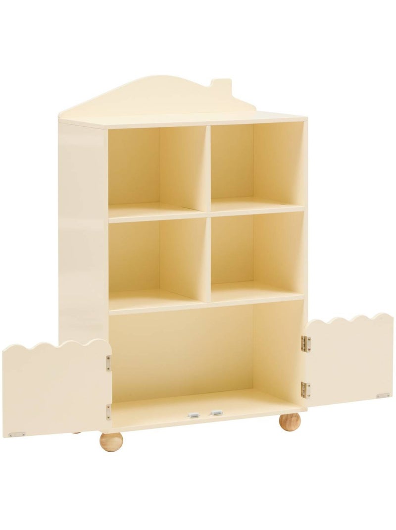 Libreria per bambini bouli 2 ante 4 contenitori beige 60x30x94,5 cm Beige - Kiabi