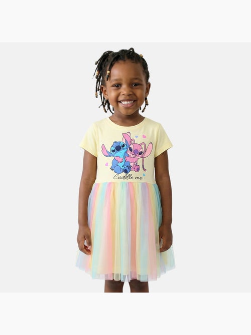 Lilo & stitch - abito stampato a maniche corte, gonna in tulle - Kiabi Lilo & stitch - abito stampato a maniche corte, gonna in tulle - Kiabi