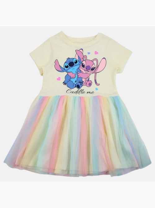 Lilo & stitch - abito stampato a maniche corte, gonna in tulle - Kiabi Lilo & stitch - abito stampato a maniche corte, gonna in tulle - Kiabi