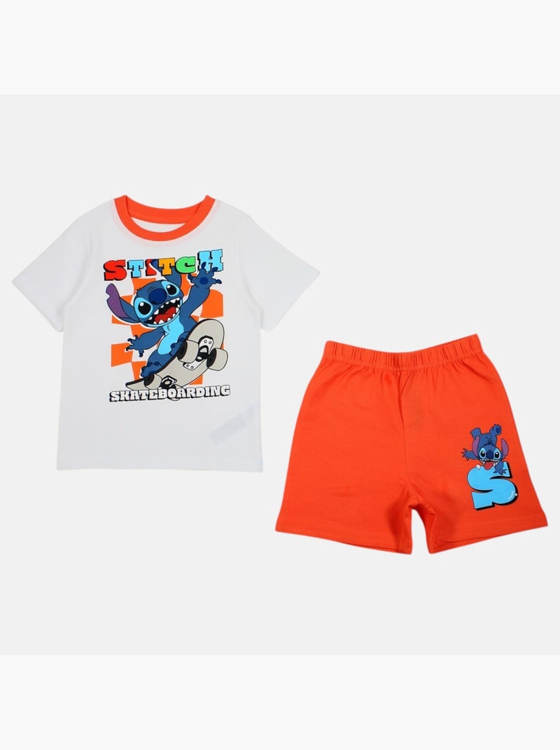 Lilo & Stitch - Completo t shirt e pantaloncino bambino Arancione - Kiabi