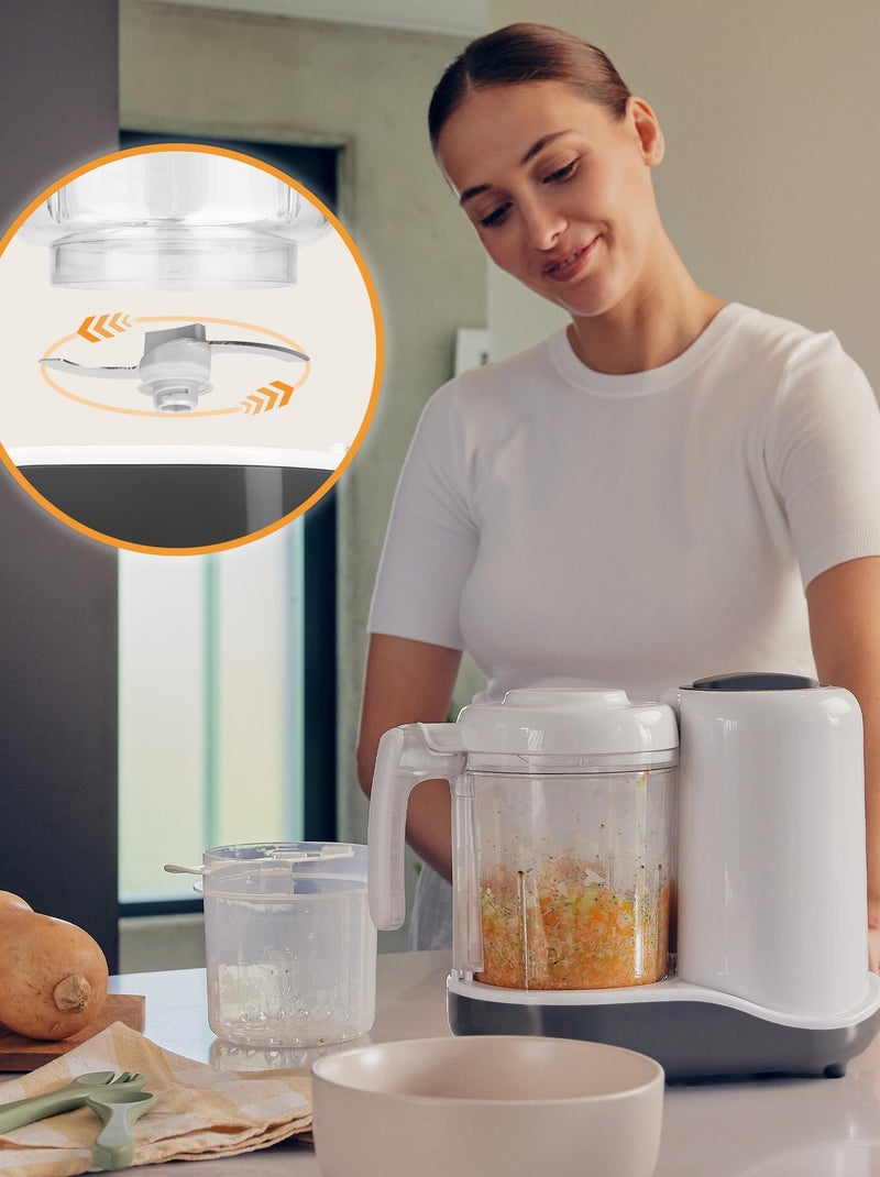 LIONELO 5 in 1 Baby Food Maker - Frullatore - Vaporiera - Scaldabiberon - Sterilizzatore Bianco - Kiabi
