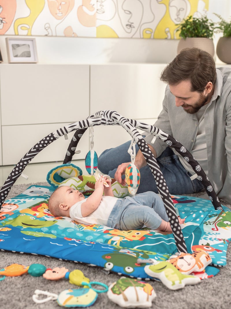 LIONELO Anika Tappetino da gioco per bambini 2 in 1 - Box - 98x114 cm - Lavabile - Giocattoli intera Bianco Multicolore Grigio - Kiabi