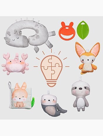 LIONELO Anika Tappetino da gioco per bambini 2 in 1 - Box - Lavabile - Giocattoli interattivi