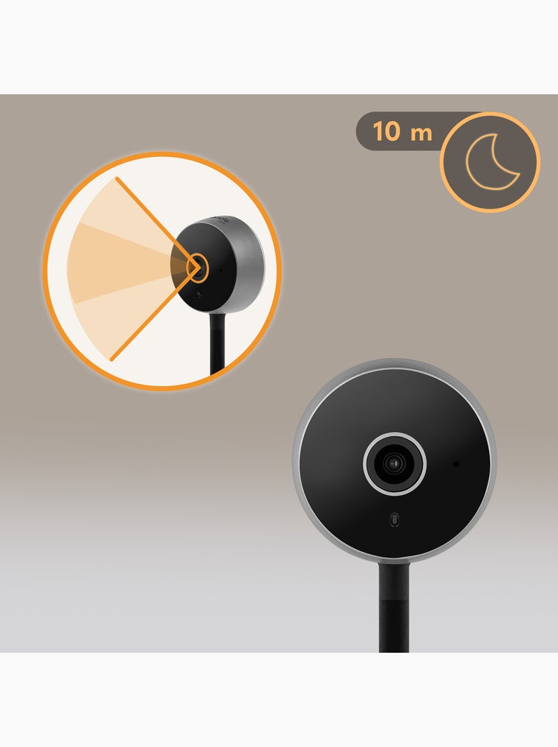 LIONELO Babyline Smart Baby Monitor - HD - WiFi - Audio bidirezionale - Visione notturna - USB Nero - Kiabi