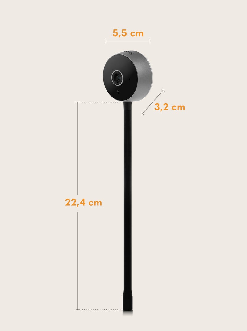 LIONELO Babyline Smart Baby Monitor - HD - WiFi - Audio bidirezionale - Visione notturna - USB Nero - Kiabi