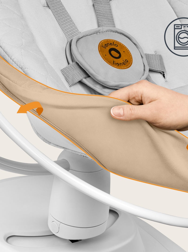 LIONELO Bella 360° Altalena elettrica - Leggera - 12 melodie - 6 modalità - Telecomando Grigio bianco - Kiabi