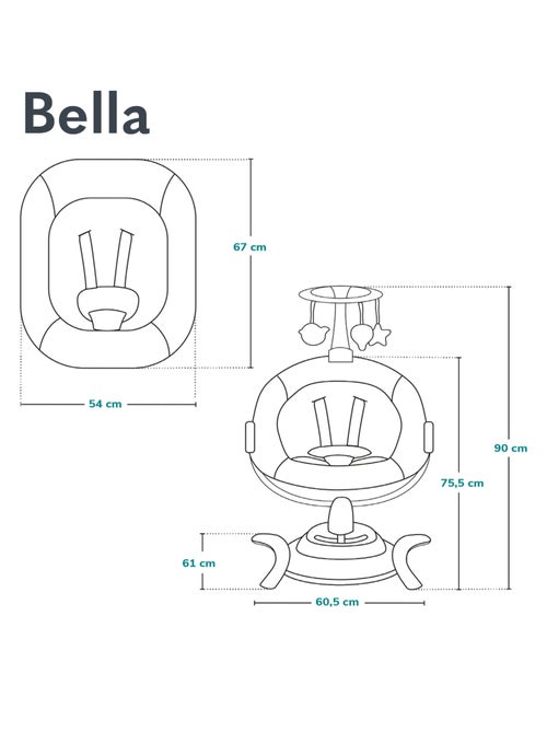 LIONELO Bella 360° Altalena elettrica - Leggera - 12 melodie - 6 modalità - Telecomando - Kiabi