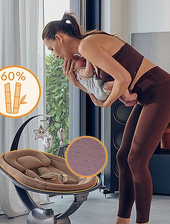 LIONELO Blossom Altalena/Sdraietta elettrica per bambini - Rivestimento in bambù al 60% - 5 moviment