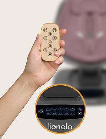 LIONELO Blossom Altalena/Sdraietta elettrica per bambini - Rivestimento in bambù al 60% - 5 moviment