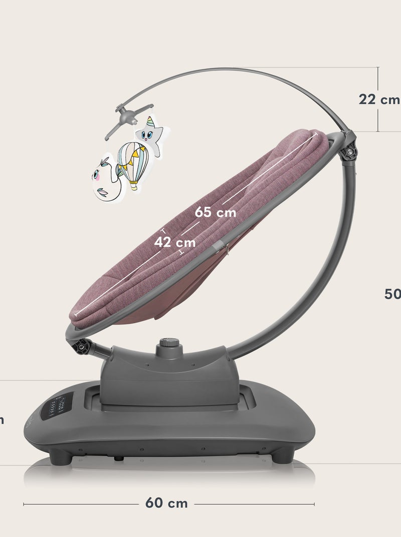 LIONELO Blossom Altalena/Sdraietta elettrica per bambini - Rivestimento in bambù al 60% - 5 moviment Rosa - Kiabi