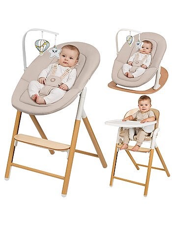 LIONELO Celia 3 in 1 Set seggiolone convertibile - Sdraietta - Fino a 90 kg - Regolazione con una ma