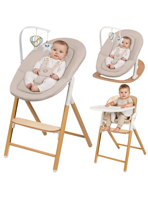 LIONELO Celia 3 in 1 Set seggiolone convertibile - Sdraietta - Fino a 90 kg - Regolazione con una ma - Kiabi