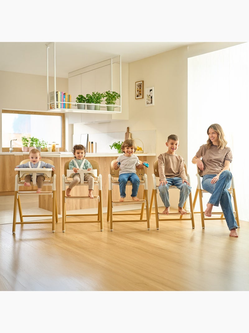 LIONELO Celia 3 in 1 Set seggiolone convertibile - Sdraietta - Fino a 90 kg - Regolazione con una ma Legno naturale - Kiabi