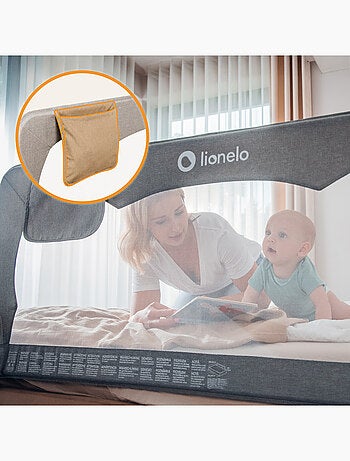LIONELO Hanna Sponda per letto per bambini - 150x65cm - Pieghevole - Protezione anticaduta - Rete tr