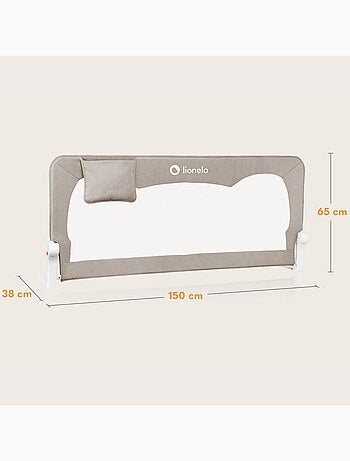 LIONELO Hanna Sponda per letto per bambini - 150x65cm - Pieghevole - Protezione anticaduta - Rete tr