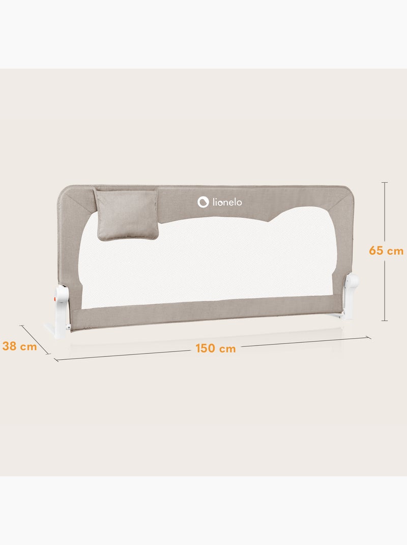 LIONELO Hanna Sponda per letto per bambini - 150x65cm - Pieghevole - Protezione anticaduta - Rete tr Beige - Kiabi