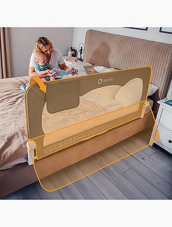 LIONELO Hanna Sponda per letto per bambini - 150x65cm - Pieghevole - Protezione anticaduta - Rete tr