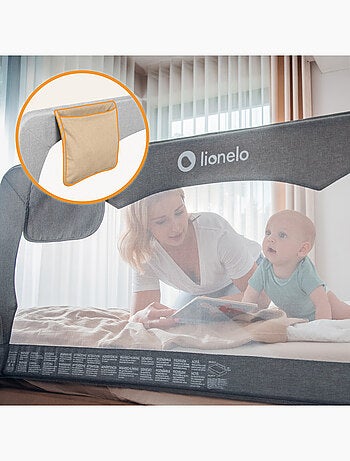 LIONELO Hanna Sponda per letto per bambini - 150x65cm - Pieghevole - Protezione anticaduta - Rete tr