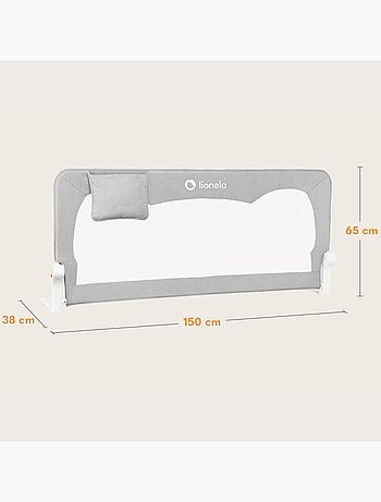 LIONELO Hanna Sponda per letto per bambini - 150x65cm - Pieghevole - Protezione anticaduta - Rete tr