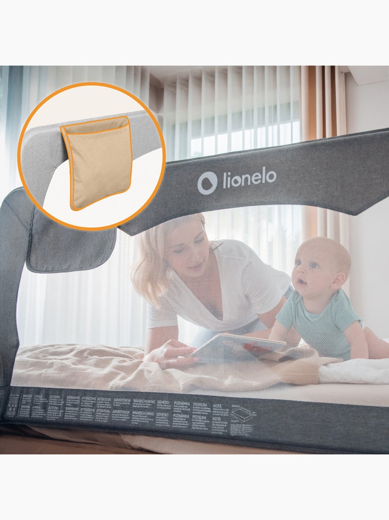 LIONELO Hanna Sponda per letto per bambini - 150x65cm - Pieghevole - Protezione anticaduta - Rete tr Grigio - Kiabi