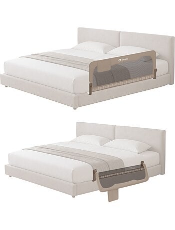 LIONELO Hanna Sponda per letto per bambini - 150x66cm - Pieghevole - Protezione anticaduta - Rete tr