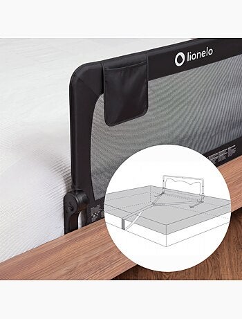 LIONELO Hanna Sponda per letto per bambini - 150x66cm - Pieghevole - Protezione anticaduta - Rete tr