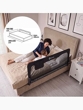 LIONELO Hanna Sponda per letto per bambini - 150x66cm - Pieghevole - Protezione anticaduta - Rete tr