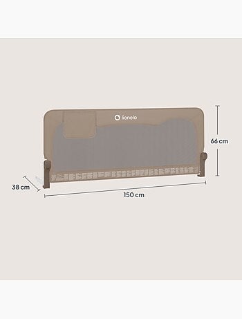 LIONELO Hanna Sponda per letto per bambini - 150x66cm - Pieghevole - Protezione anticaduta - Rete tr