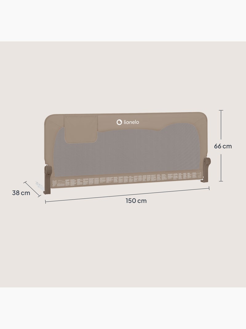 LIONELO Hanna Sponda per letto per bambini - 150x66cm - Pieghevole - Protezione anticaduta - Rete tr Beige - Kiabi