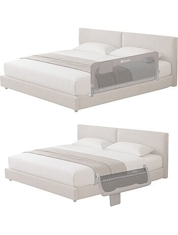 LIONELO Hanna Sponda per letto per bambini - 150x66cm - Pieghevole - Protezione anticaduta - Rete tr