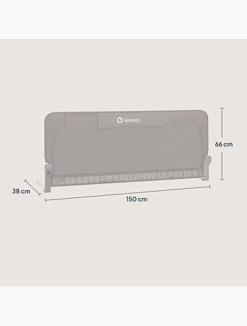 LIONELO Hanna Sponda per letto per bambini - 150x66cm - Pieghevole - Protezione anticaduta - Rete tr
