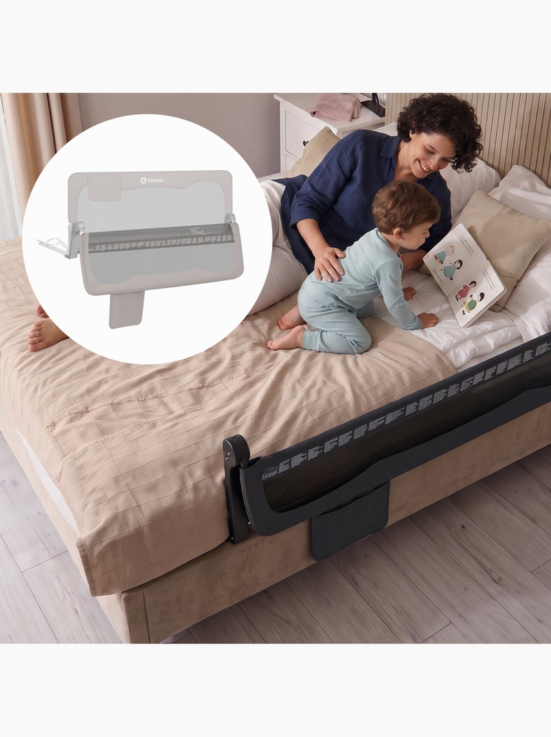 LIONELO Hanna Sponda per letto per bambini - 150x66cm - Pieghevole - Protezione anticaduta - Rete tr Grigio - Kiabi