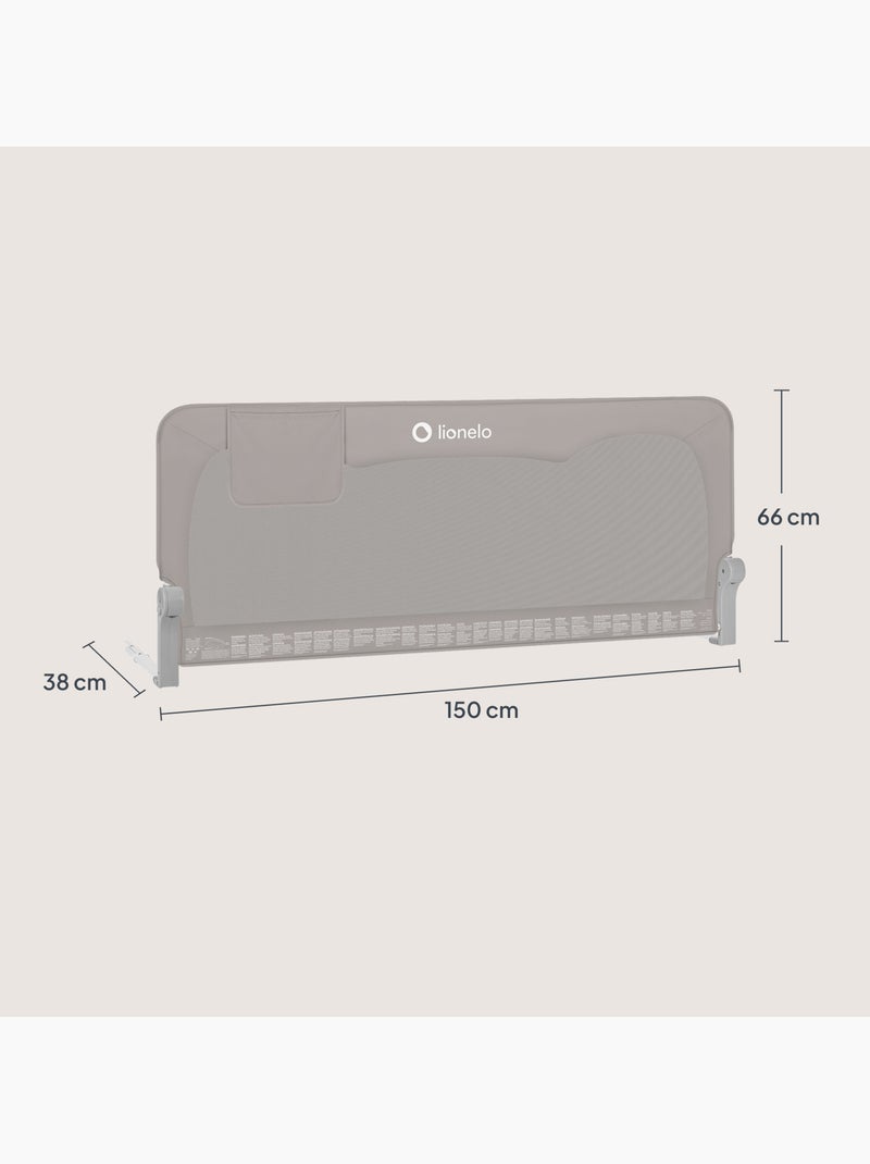 LIONELO Hanna Sponda per letto per bambini - 150x66cm - Pieghevole - Protezione anticaduta - Rete tr Grigio - Kiabi
