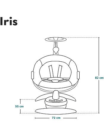 LIONELO Iris 360° Altalena Elettrica - Sdraietta - Leggera - 12 melodie - 3 modalità - 5 velocità