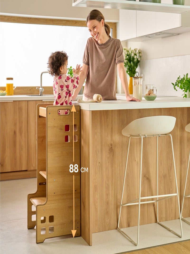LIONELO Kitchen Helper - Torre di osservazione e apprendimento evolutiva - Montessori - Libreria Nero - Kiabi
