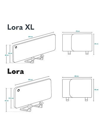 LIONELO Lora Sponda per letto - Pieghevole - Protezione anticaduta - Borsa inclusa