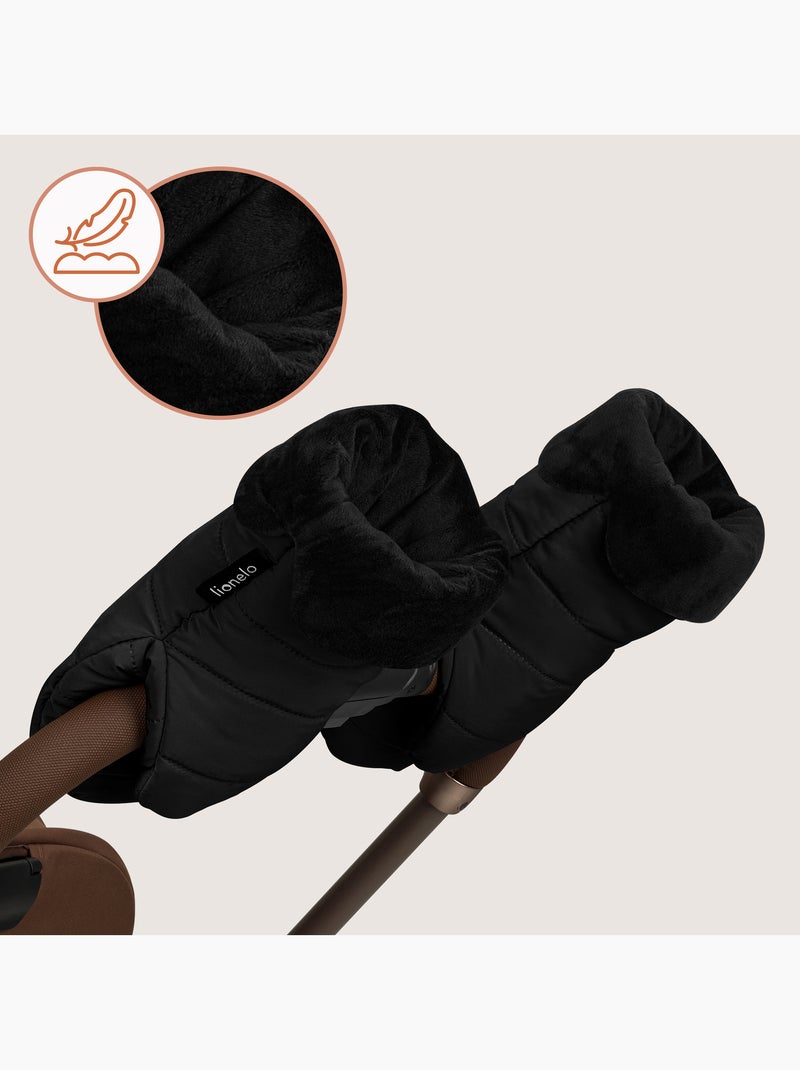 LIONELO Manicotto da Passeggino - Guanto da Passeggino - Universale - Impermeabile Nero Nero - Kiabi
