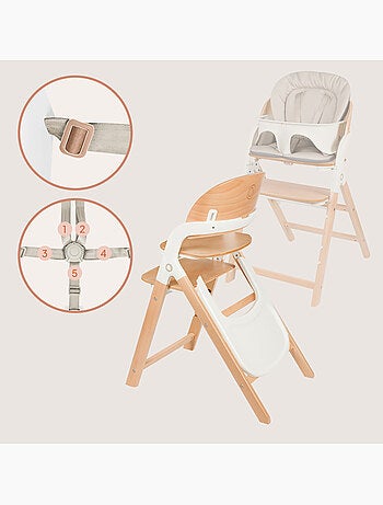 LIONELO Megan Seggiolone 3 in 1 in legno - Fino a 110 kg - Regolabile - Vassoio rimovibile
