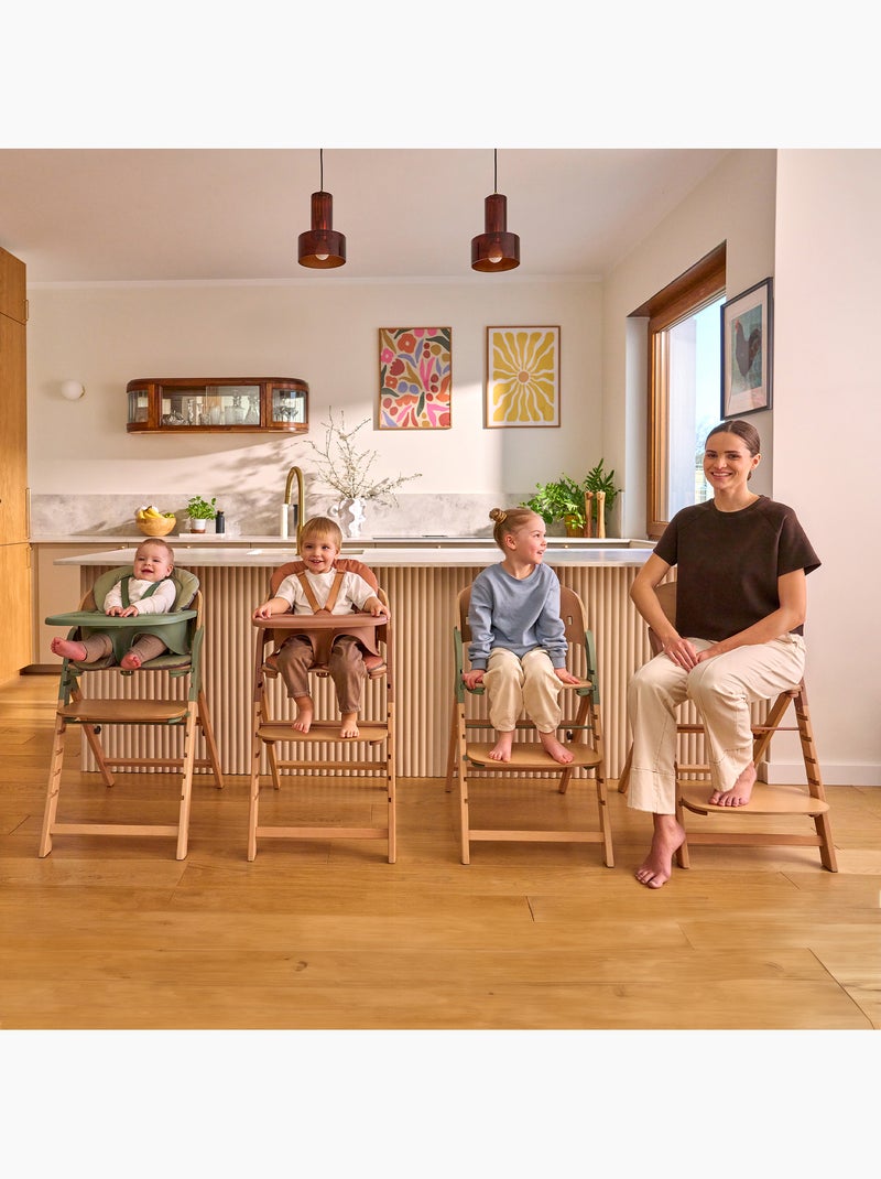 LIONELO Megan Seggiolone 3 in 1 in legno - Fino a 110 kg - Regolabile - Vassoio rimovibile Bianco/Legno - Kiabi
