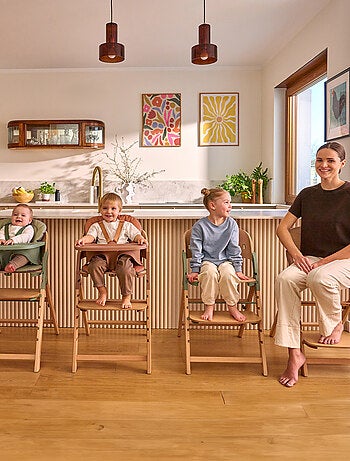 LIONELO Megan Seggiolone 3 in 1 in legno - Fino a 110 kg - Regolabile - Vassoio rimovibile