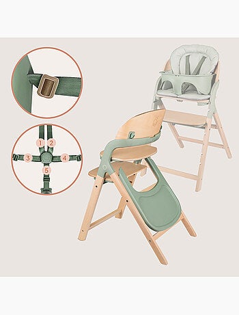 LIONELO Megan Seggiolone 3 in 1 in legno - Fino a 110 kg - Regolabile - Vassoio rimovibile