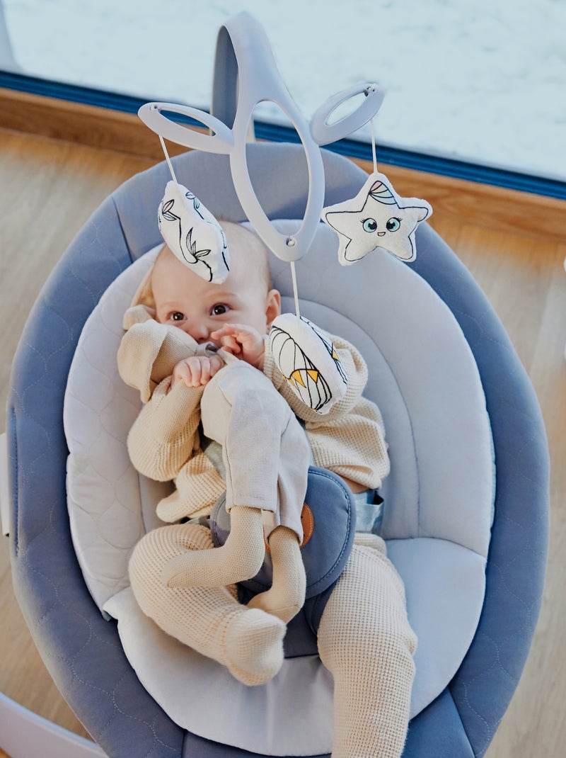 LIONELO Mell - Altalena per bambini a 360° - 12 melodie - 6 modalità - Telecomando - Bluetooth Grigio - Kiabi