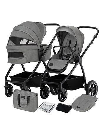 LIONELO Meril 2-in-1 Travel System - Fino a 22 kg - Include passeggino, navicella, borsa e accessori