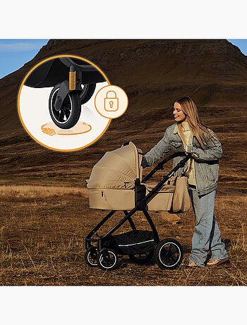 LIONELO Meril 2-in-1 Travel System - Fino a 22 kg - Include passeggino, navicella, borsa e accessori