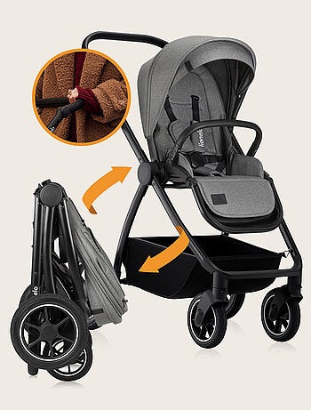 LIONELO Meril 2-in-1 Travel System - Fino a 22 kg - Include passeggino, navicella, borsa e accessori
