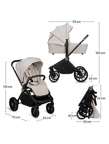 LIONELO Mika Plus 2-in-1 Travel System - Passeggino, navicella, borsa e accessori