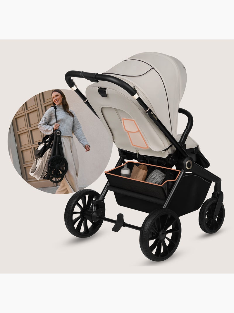 LIONELO Mika Plus 2-in-1 Travel System - Passeggino, navicella, borsa e accessori Beige - Kiabi