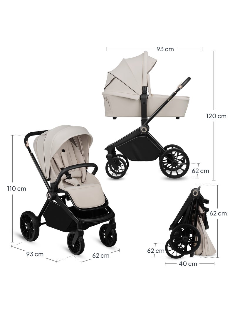 LIONELO Mika Plus 2-in-1 Travel System - Passeggino, navicella, borsa e accessori Beige - Kiabi