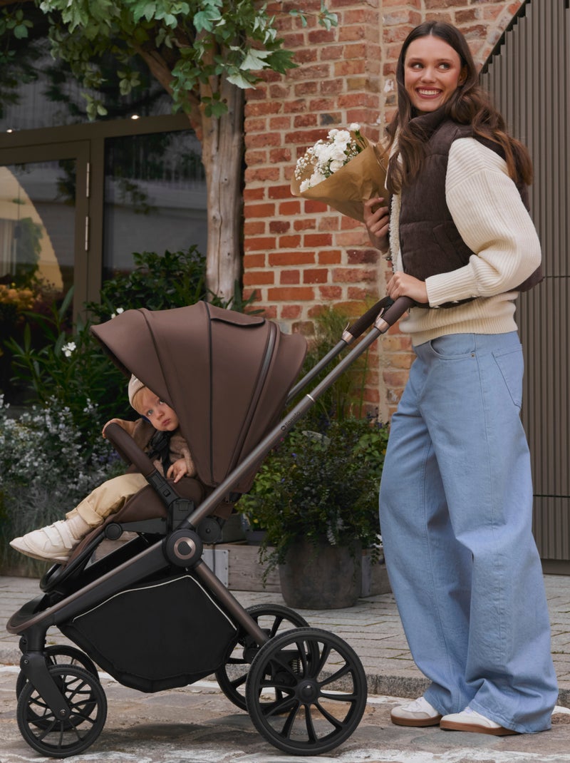 LIONELO Mika Plus 2-in-1 Travel System - Passeggino, navicella, borsa e accessori Marrone cioccolato - Kiabi